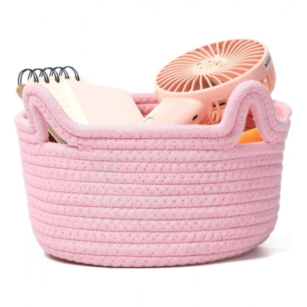 Dropship Cotton Cat Basket Inch Pack of 1 Storage Basket For Clothes (Pink)