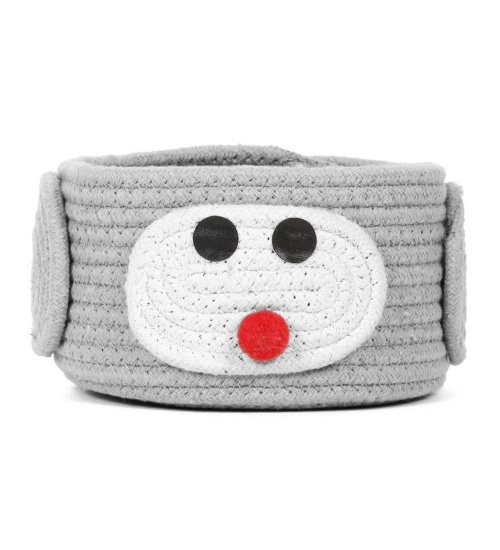 Cotton Pan Holder Pack of 1 Storage Basket For Clothes (Grey)