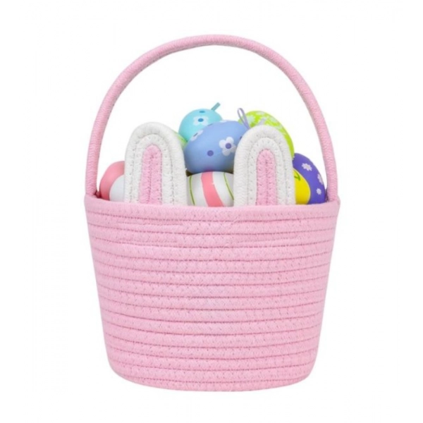 Dropship Cotton Ear Toy Bucket Pack of 1 Storage Basket For Clothes (Pink)