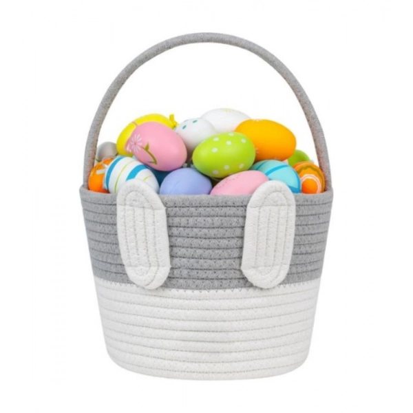 Dropship Cotton Toy Bucket Pack of 1 Storage Basket For Clothes (Grey)