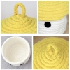 Dropship Cotton Box Yellow Lid Inch Pack of 1 Storage Basket For Clothes (White)
