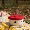 Dropship Cotton Box Red Lid Inch Pack of 1 Storage Basket For Clothes (White)