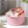 Dropship Cotton Cat Basket Inch Pack of 1 Storage Basket For Clothes (Pink)