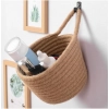 Dropship Cotton Hanging Storage Small Basket Pack of 3 Storage Basket For Clothes (Brown)