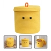 Dropship Cotton Basket with lid Pack of 1 Storage Basket For Clothes (Yellow)