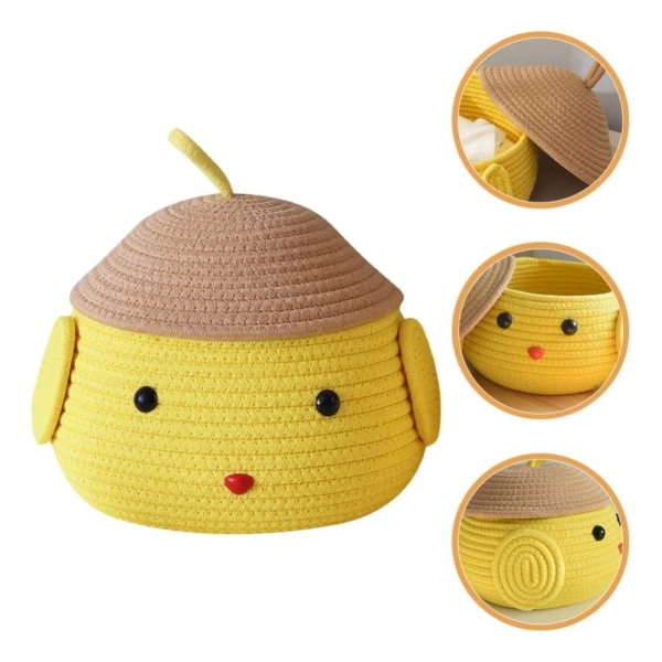 Dropship Cotton  lid Pack of 1 Storage Basket For Clothes (Yellow)