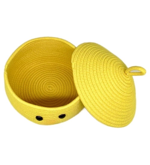 Cotton Gudda Pack of 1 Storage Basket For Clothes (Yellow)