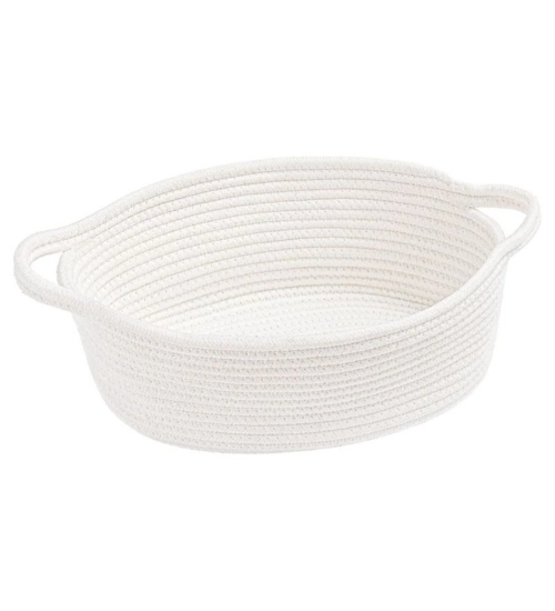 Cotton Gift Basket Pack of 1 Storage Basket For Clothes (White)