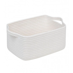Cotton Basket Pack of 1 Storage Basket For Clothes (White)