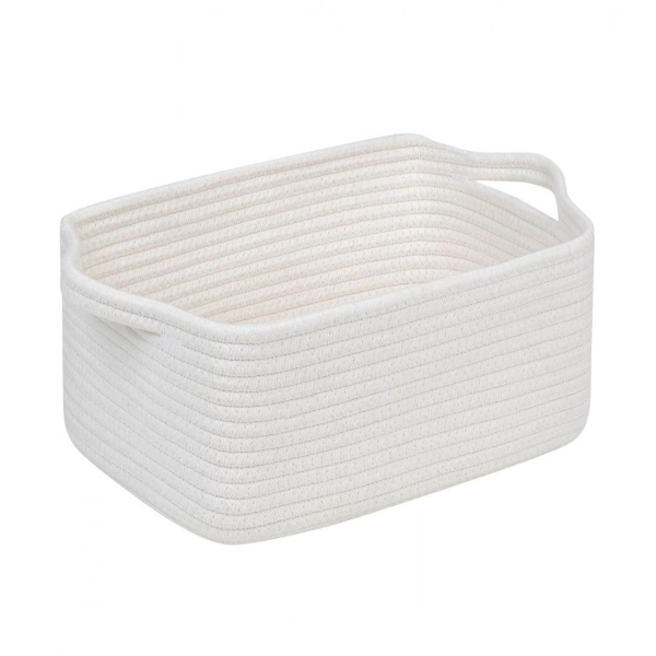 Dropship Cotton Basket Pack of 1 Storage Basket For Clothes (White)