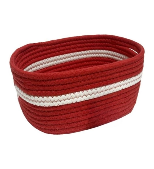 Cotton Basket Inch Pack of 1 Storage Basket For Clothes (Red)