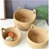 Dropship Cotton Cat Basket Pack of 3 Storage Basket For Clothes (Brown)