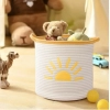 Dropship Cotton Sun Basket Pack of 1 Storage Basket For Clothes (White)