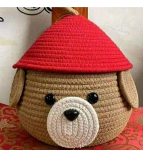 Cotton Gudda Pack of 1 Storage Basket For Clothes (Brown)