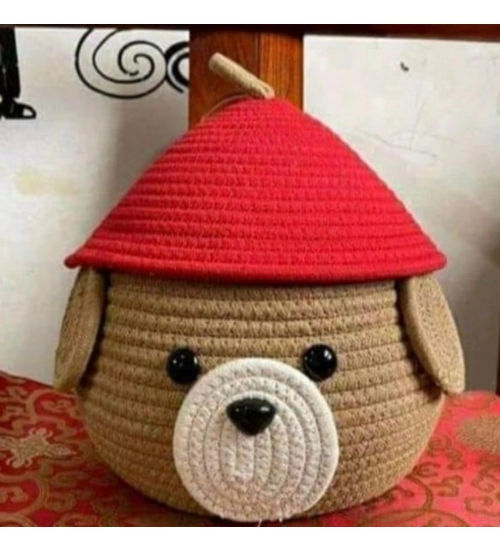 Cotton Gudda Pack of 1 Storage Basket For Clothes (Brown)