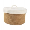 Dropship Cotton Box White Lid Inch Pack of 1 Storage Basket For Clothes (Brown)