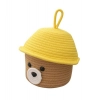 Dropship Cotton Box Yellow Lid Inch Pack of 1 Storage Basket For Clothes (Beige)