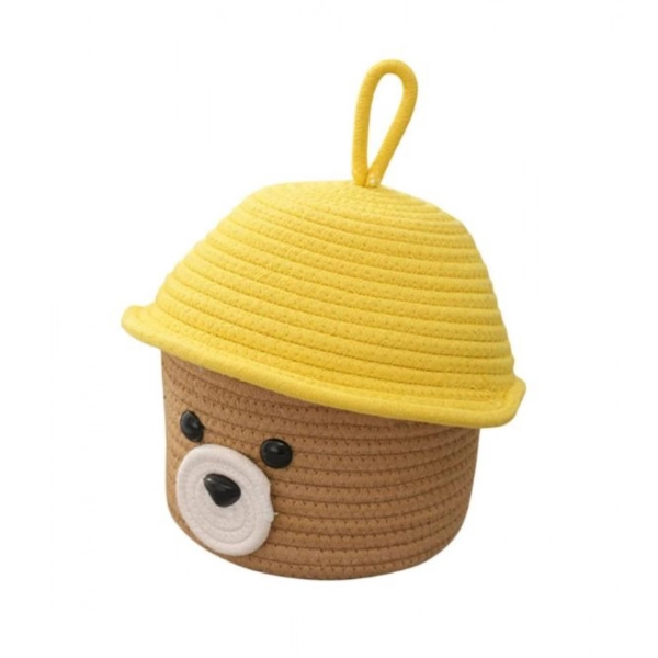 Dropship Cotton Box Yellow Lid Inch Pack of 1 Storage Basket For Clothes (Beige)