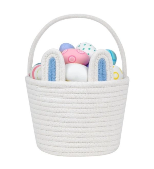 Cotton Ear Toys Bucket Pack of 1 Storage Basket For Clothes (White)