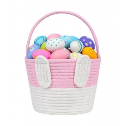 Cotton Toys Bucket Pack of 1 Storage Basket For Clothes (Pink)