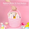 Dropship Cotton Ear Toy Bucket Pack of 1 Storage Basket For Clothes (Pink)