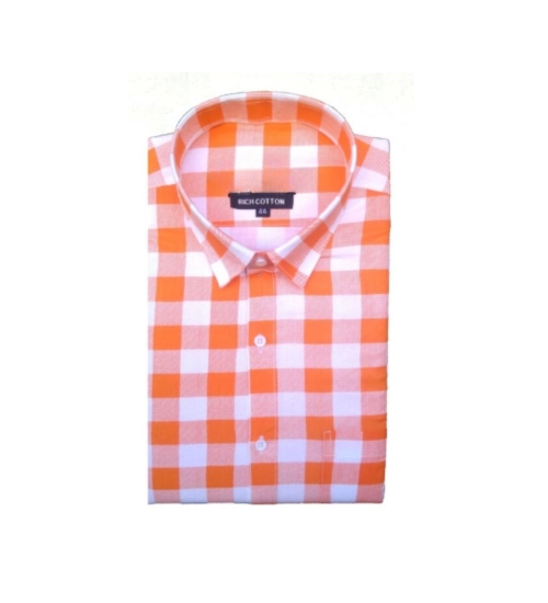 Men's Cotton Lycra Full Sleeve Checked Casual Shirt (Red White)