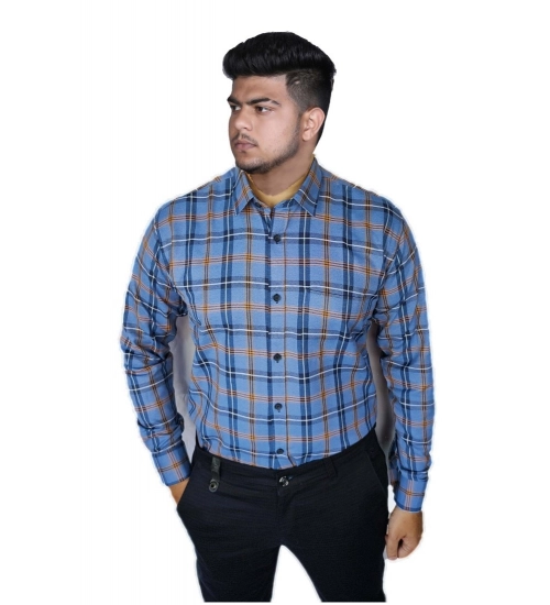 Men's Cotton Lycra Full Sleeve Checked Casual Shirt (Purple)