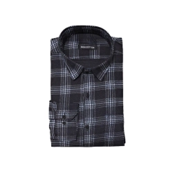 Men's Cotton Lycra Full Sleeve Checked Casual Shirt (Black)