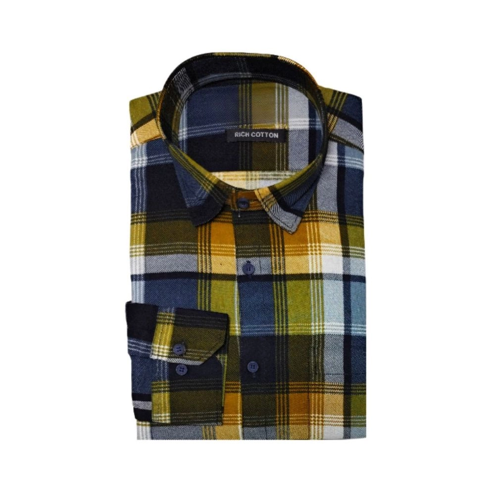 Men's Cotton Lycra Full Sleeve Checked Casual Shirt (Yellow) Men's Cotton Lycra Full Sleeve Checked Casual Shirt (Yellow)