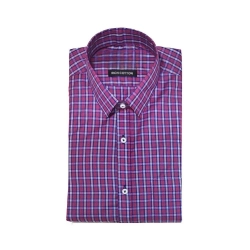 Men's Cotton Lycra Full Sleeve Checked Casual Shirt (Pink)