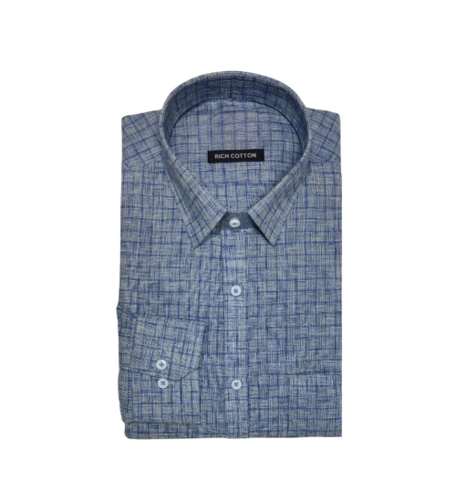 Men's Cotton Lycra Full Sleeve Checked Casual Shirt (Grey)