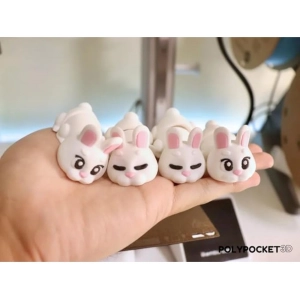 Generic Plastic Pack Of_2 Cute Bunny toys Plush Mini Keychain, 3D Design (Multicolor)