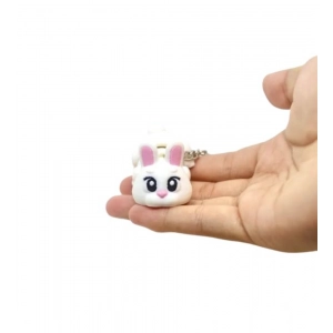 Generic Plastic Pack Of_2 Cute Bunny toys Plush Mini Keychain, 3D Design (Multicolor)