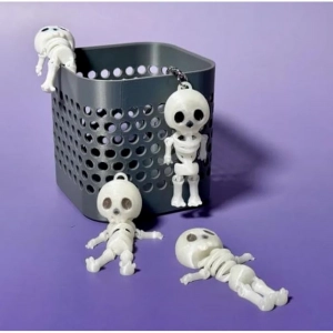 Generic Plastic Pack Of_2 Halloween Skeleton Keychain for Bikes, Spooky Ghost Design (Multicolor)