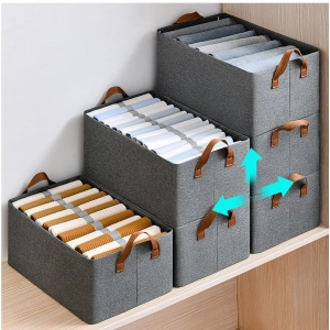 Generic Polyster 26L Foldable Clothes Storage Box with Steel Frame (Multicolor)