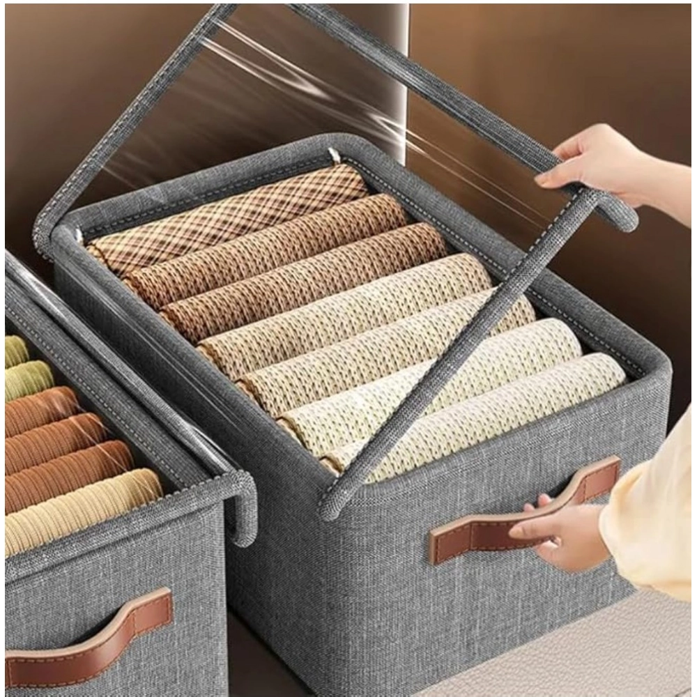 Generic Polyster Polyester 1Pc Washable Premium Clothes Organiser (Multicolor)