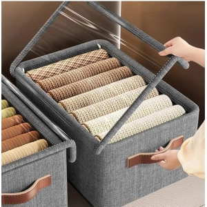 Generic Polyster Polyester 1Pc Washable Premium Clothes Organiser (Multicolor)