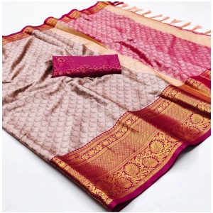Generic Women's Cotton Silk Floral Print Saree With Unstitched Blouse 5.5Mtr (Rani)