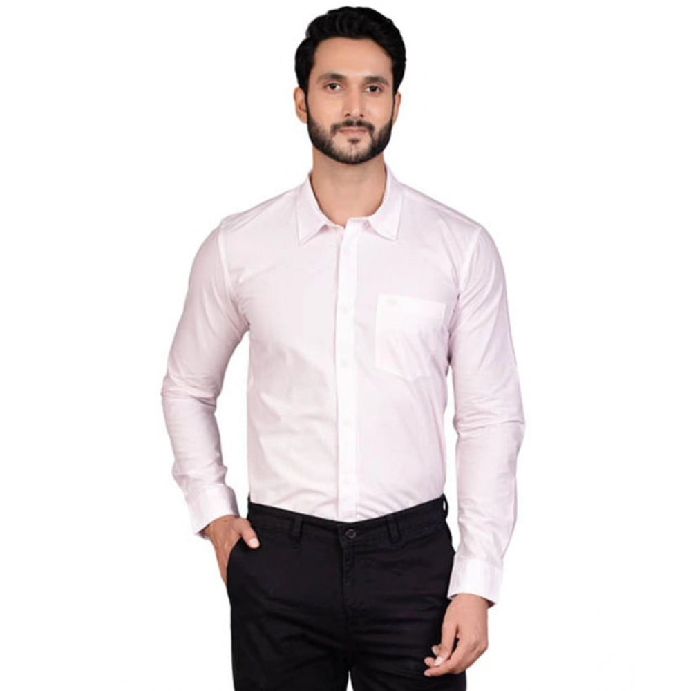 Men's Casual Cotton Full Sleeve Solid Shirt (Pink) Men's Casual Cotton Full Sleeve Solid Shirt (Pink)