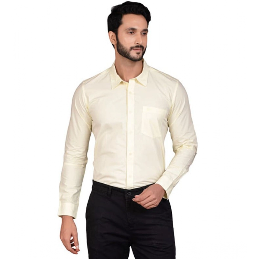 Men's Casual Cotton Full Sleeve Solid Shirt (Lemon) Men's Casual Cotton Full Sleeve Solid Shirt (Lemon)