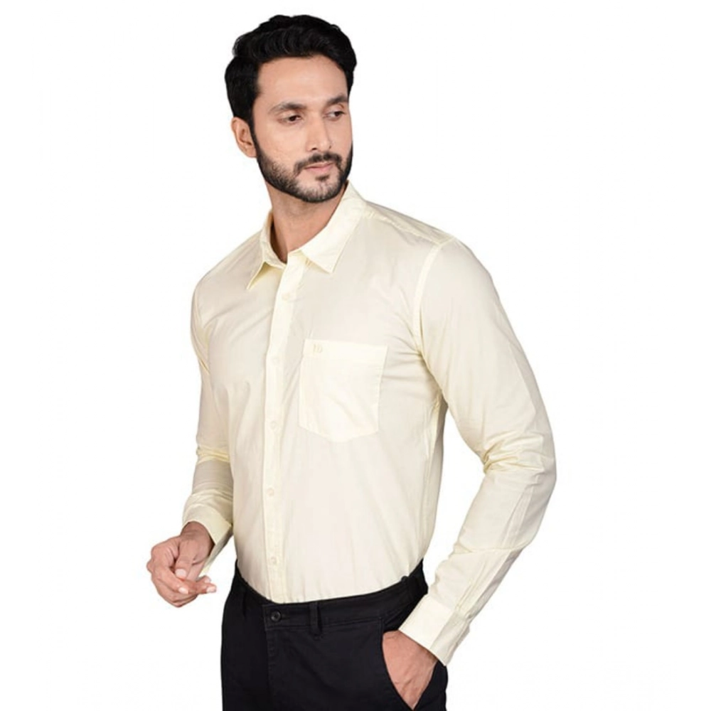 Men's Casual Cotton Full Sleeve Solid Shirt (Lemon) Men's Casual Cotton Full Sleeve Solid Shirt (Lemon)