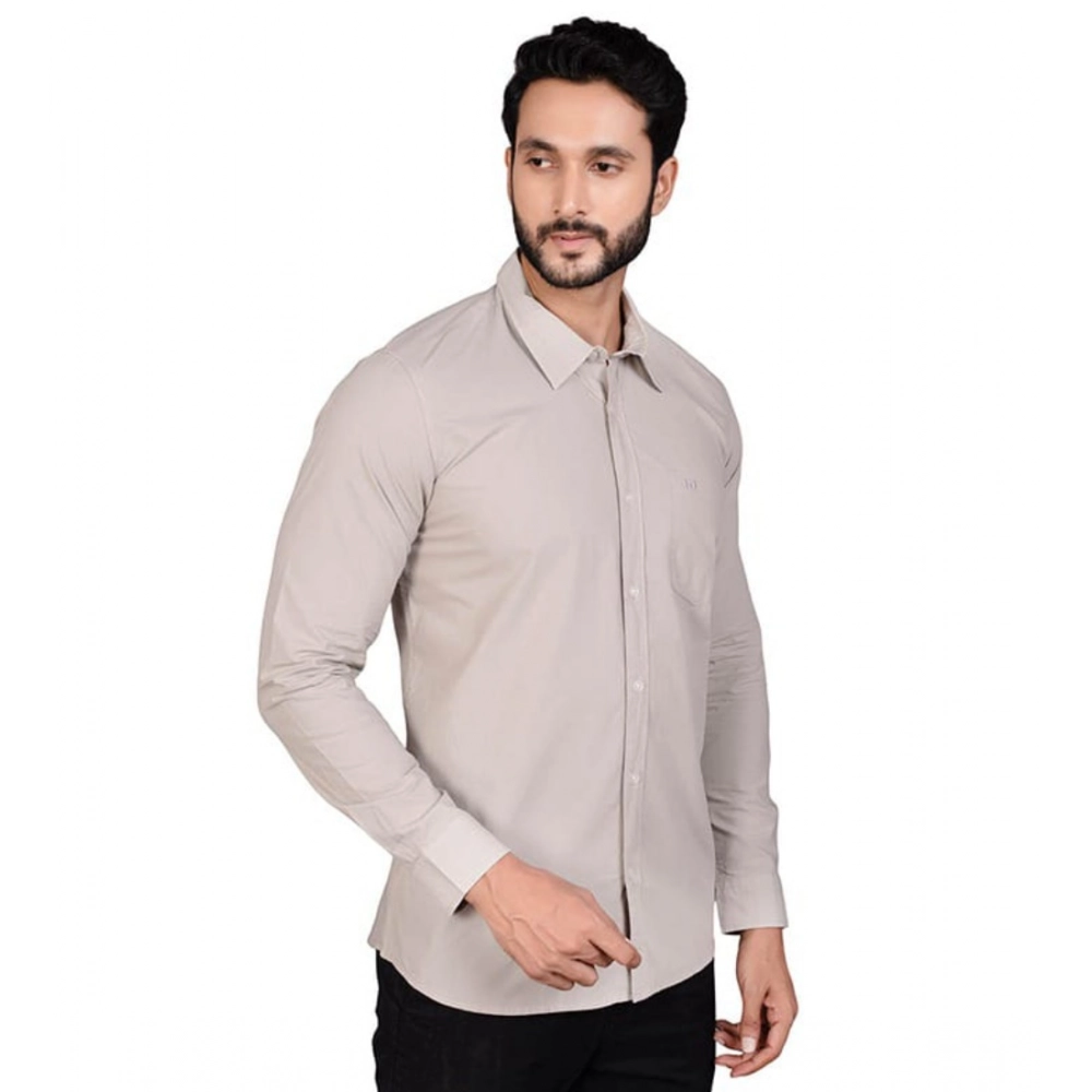 Men's Casual Cotton Full Sleeve Solid Shirt (Grey) Men's Casual Cotton Full Sleeve Solid Shirt (Grey)