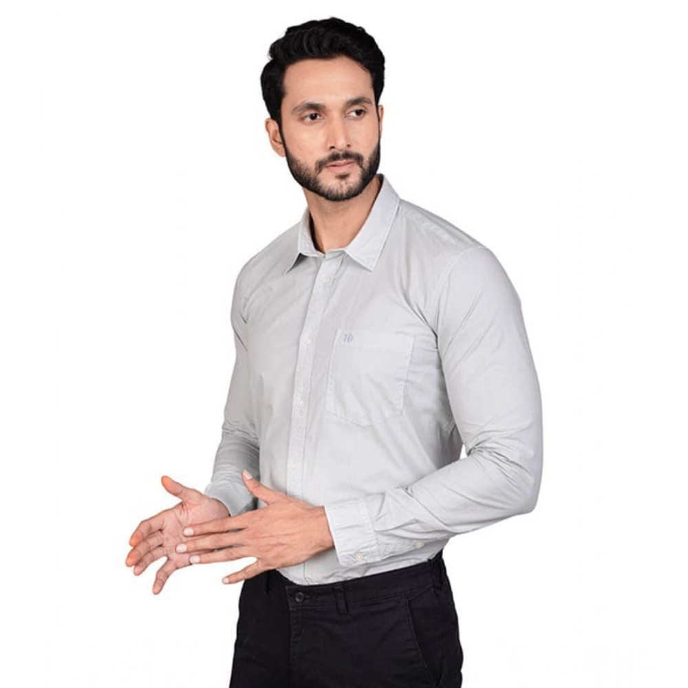 Men's Casual Cotton Full Sleeve Solid Shirt (Grey) Men's Casual Cotton Full Sleeve Solid Shirt (Grey)