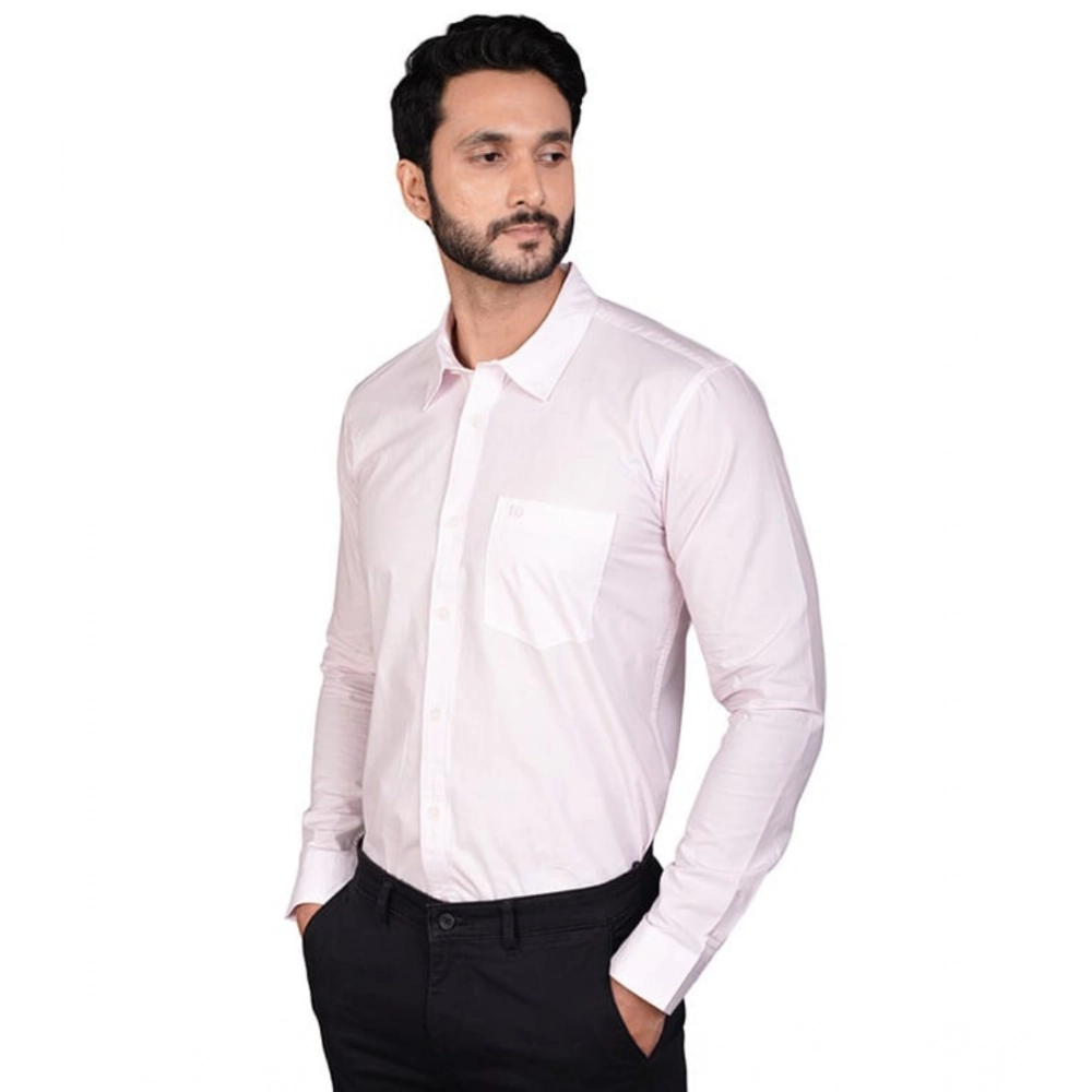 Men's Casual Cotton Full Sleeve Solid Shirt (Pink) Men's Casual Cotton Full Sleeve Solid Shirt (Pink)