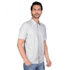 Men's Casual Cotton Half Sleeve Solid Shirt (Grey)