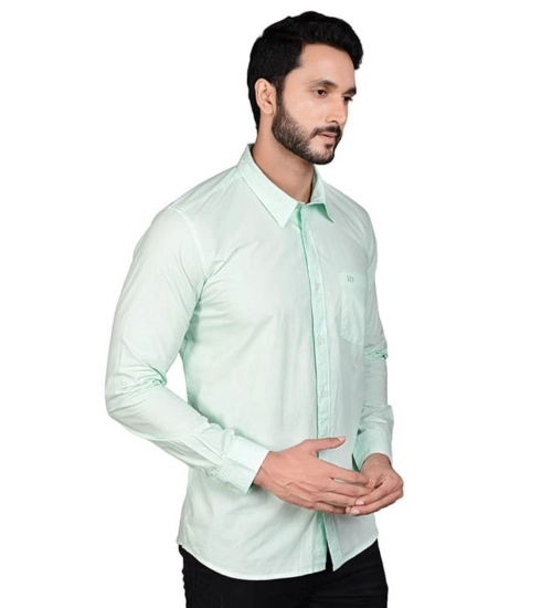 Men's Casual Cotton Full Sleeve Solid Shirt (Sea Green)