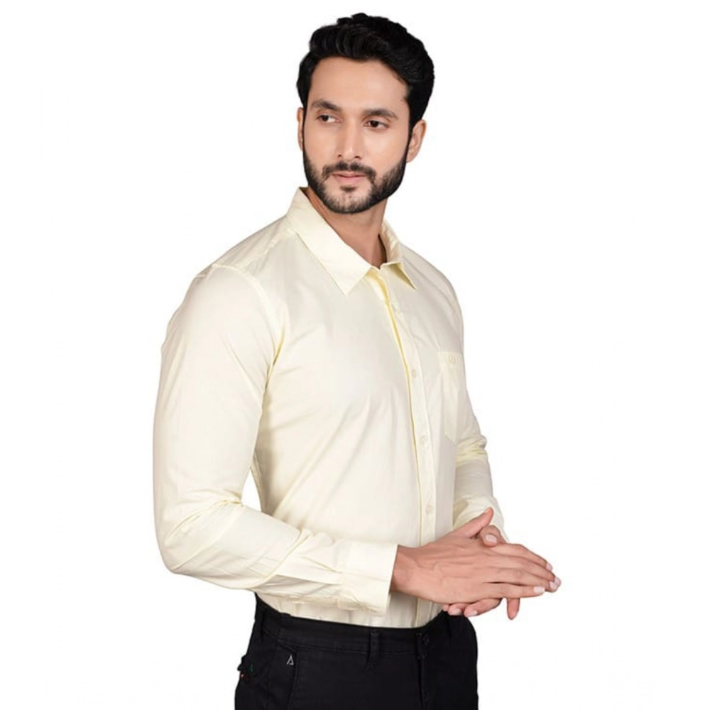 Men's Casual Cotton Full Sleeve Solid Shirt (Lemon) Men's Casual Cotton Full Sleeve Solid Shirt (Lemon)