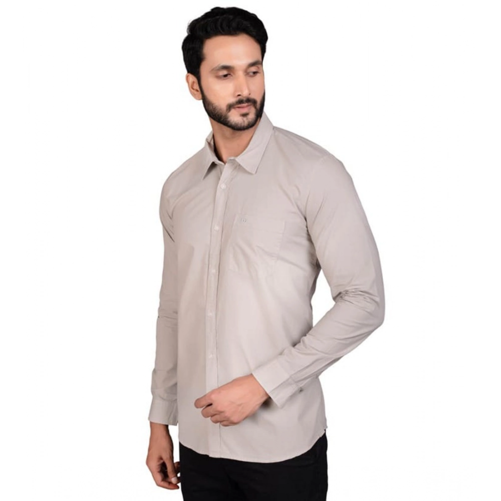 Men's Casual Cotton Full Sleeve Solid Shirt (Grey) Men's Casual Cotton Full Sleeve Solid Shirt (Grey)