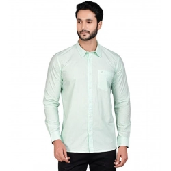 Men's Casual Cotton Full Sleeve Solid Shirt (Sea Green)