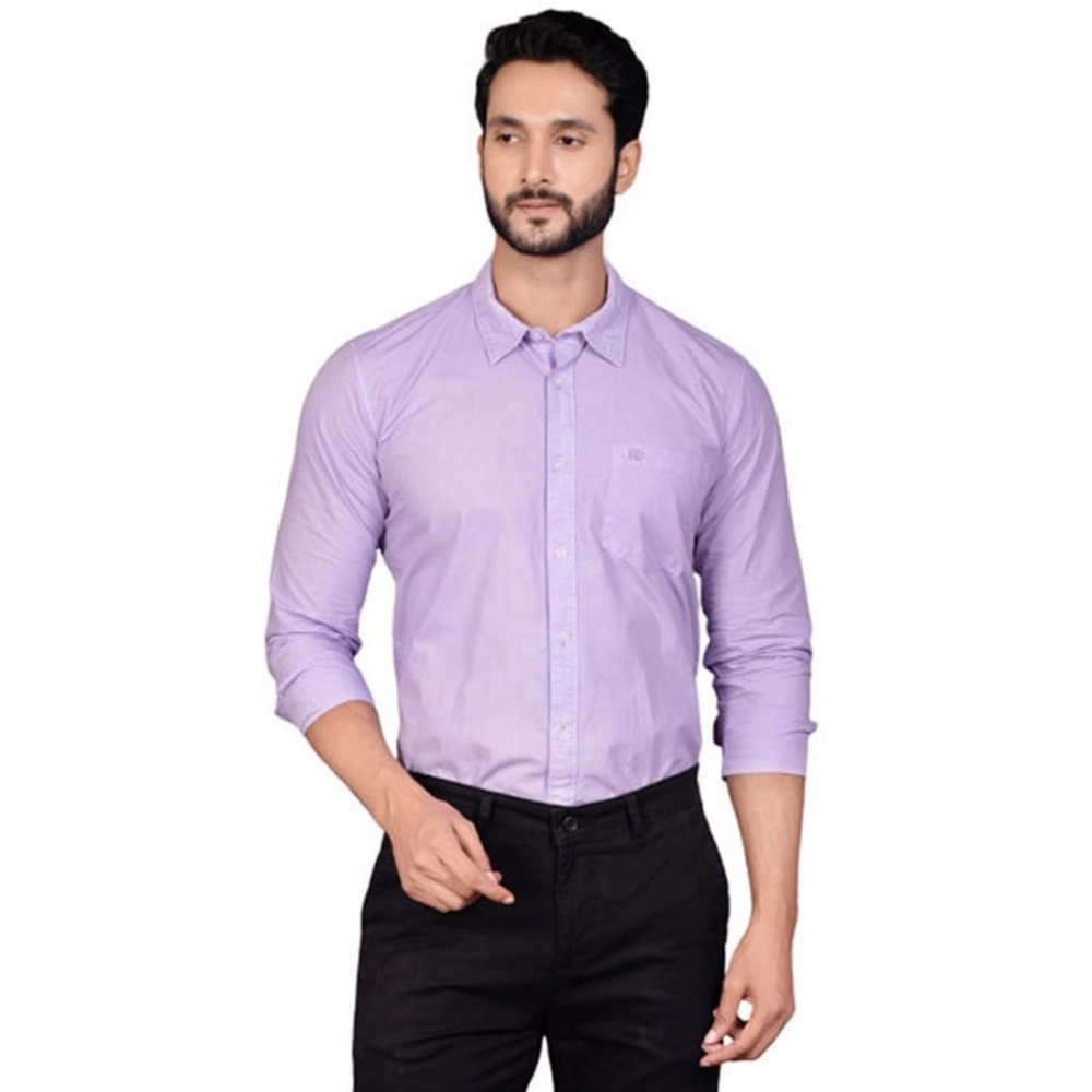Men's Casual Cotton Full Sleeve Solid Shirt (Purple) Men's Casual Cotton Full Sleeve Solid Shirt (Purple)
